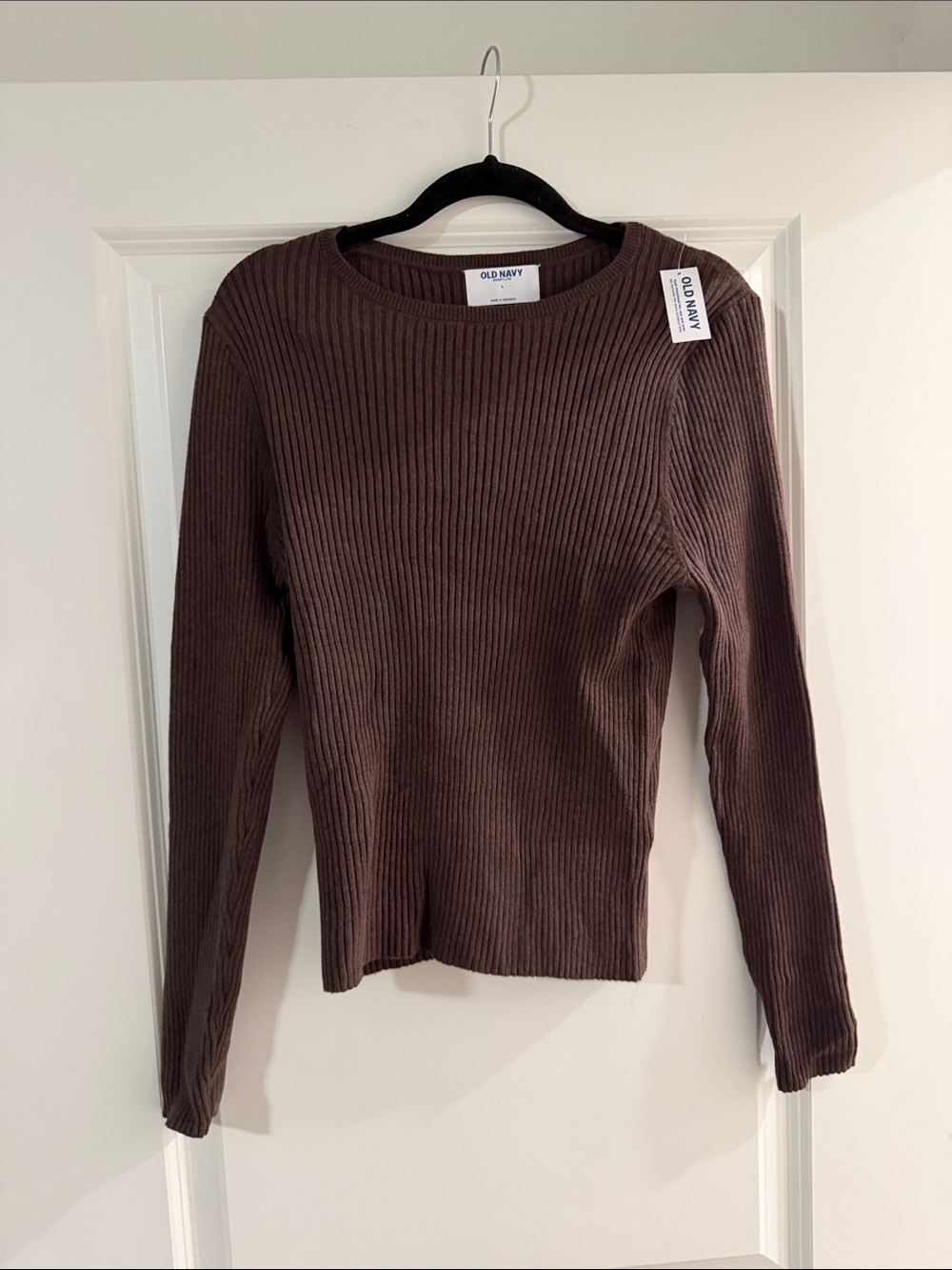 Old Navy Chocolate Brown Ribbed Long-Sleeve Sweater